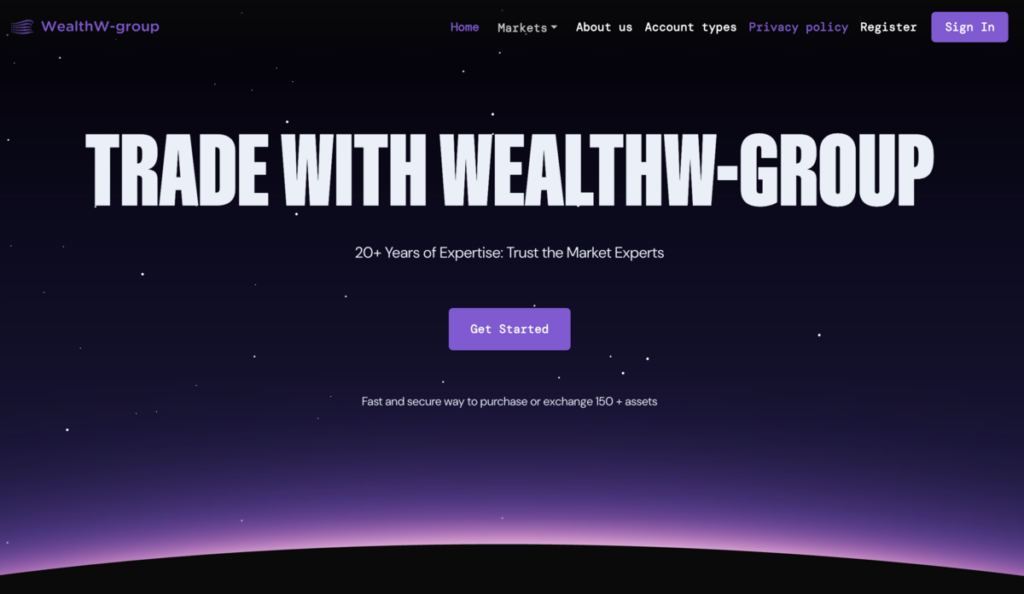 Wealth W Group home page screenshot