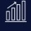 Bar chart icon with three ascending bars and a rising trend line on a blue background.